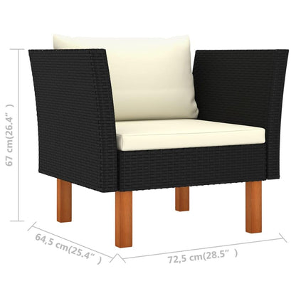 Gartensofa Poly Rattan und Eukalyptus Massivholz - Pazzar.ch