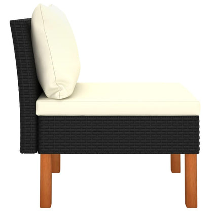 Mittelsofas 2 Stk. Poly Rattan und Eukalyptus Massivholz - Pazzar.ch