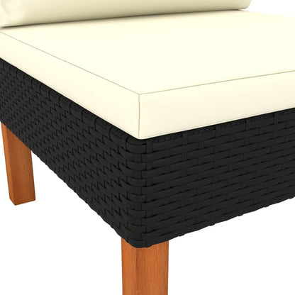 Mittelsofas 2 Stk. Poly Rattan und Eukalyptus Massivholz - Pazzar.ch