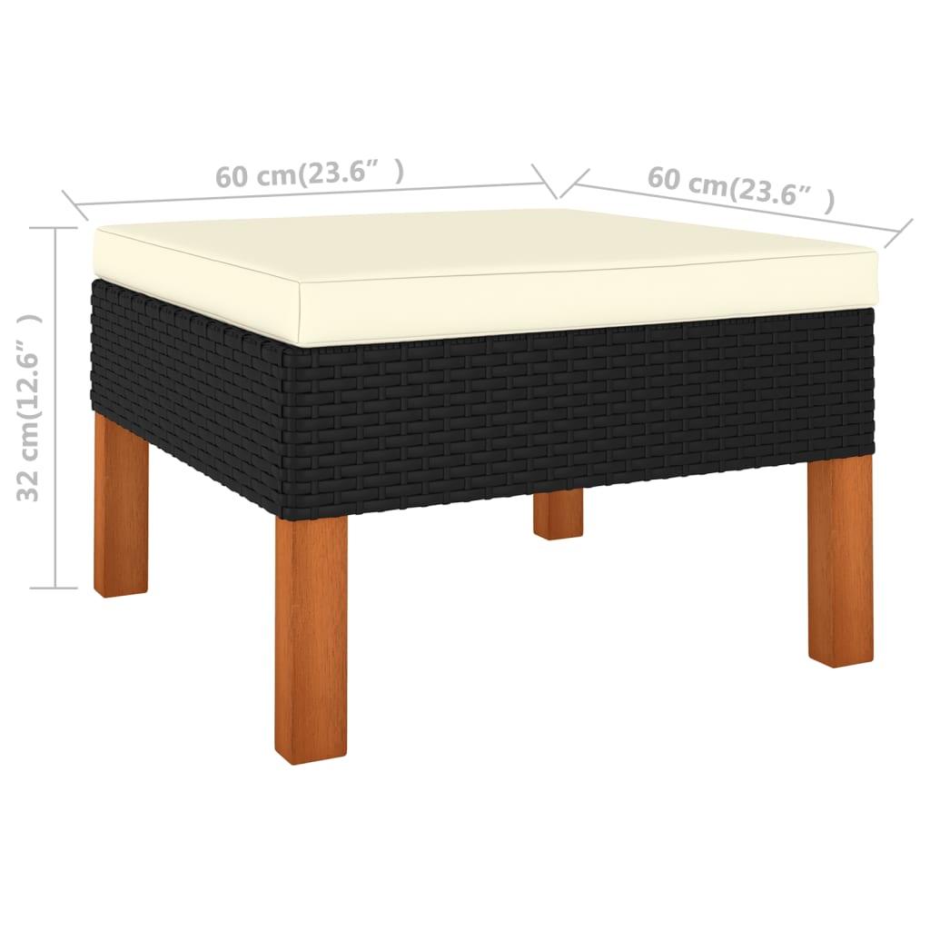 3-tlg. Garten-Lounge-Set Poly Rattan und Eukalyptus Massivholz - Pazzar.ch