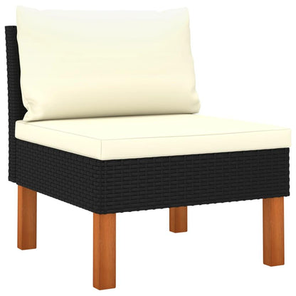 3-tlg. Garten-Lounge-Set Poly Rattan und Eukalyptus Massivholz - Pazzar.ch