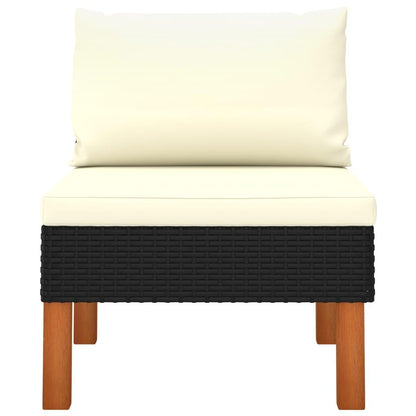 3-tlg. Garten-Lounge-Set Poly Rattan und Eukalyptus Massivholz - Pazzar.ch