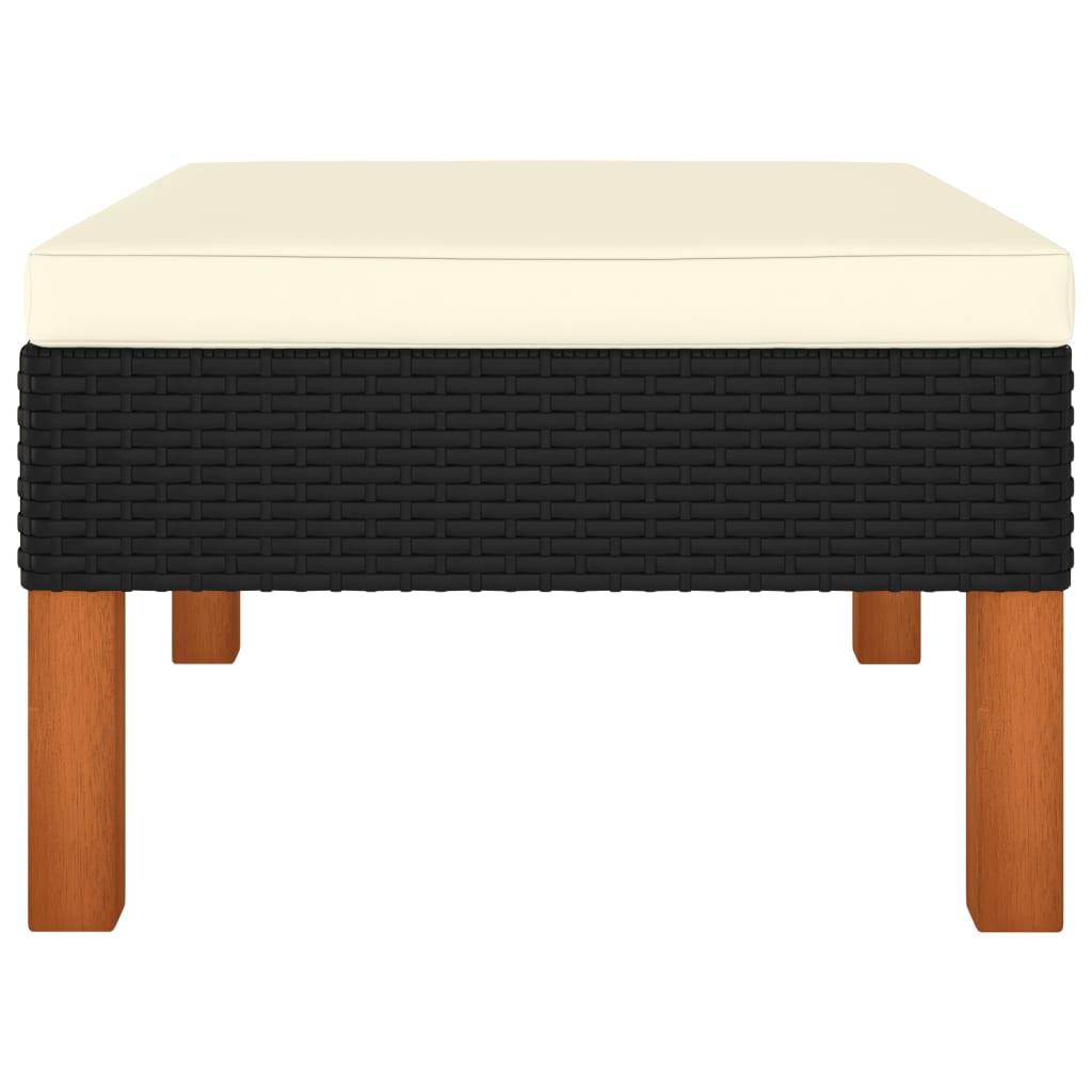 3-tlg. Garten-Lounge-Set Poly Rattan und Eukalyptus Massivholz