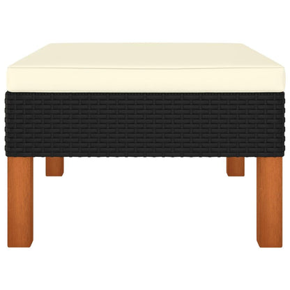 3-tlg. Garten-Lounge-Set Poly Rattan und Eukalyptus Massivholz - Pazzar.ch