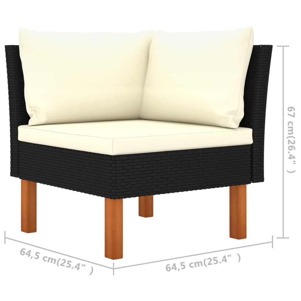 3-tlg. Garten-Lounge-Set Poly Rattan und Eukalyptus Massivholz - Pazzar.ch