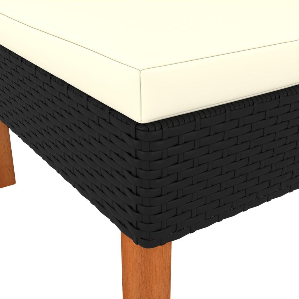Ecksofas 2 Stk. Poly Rattan und Eukalyptus Massivholz - Pazzar.ch