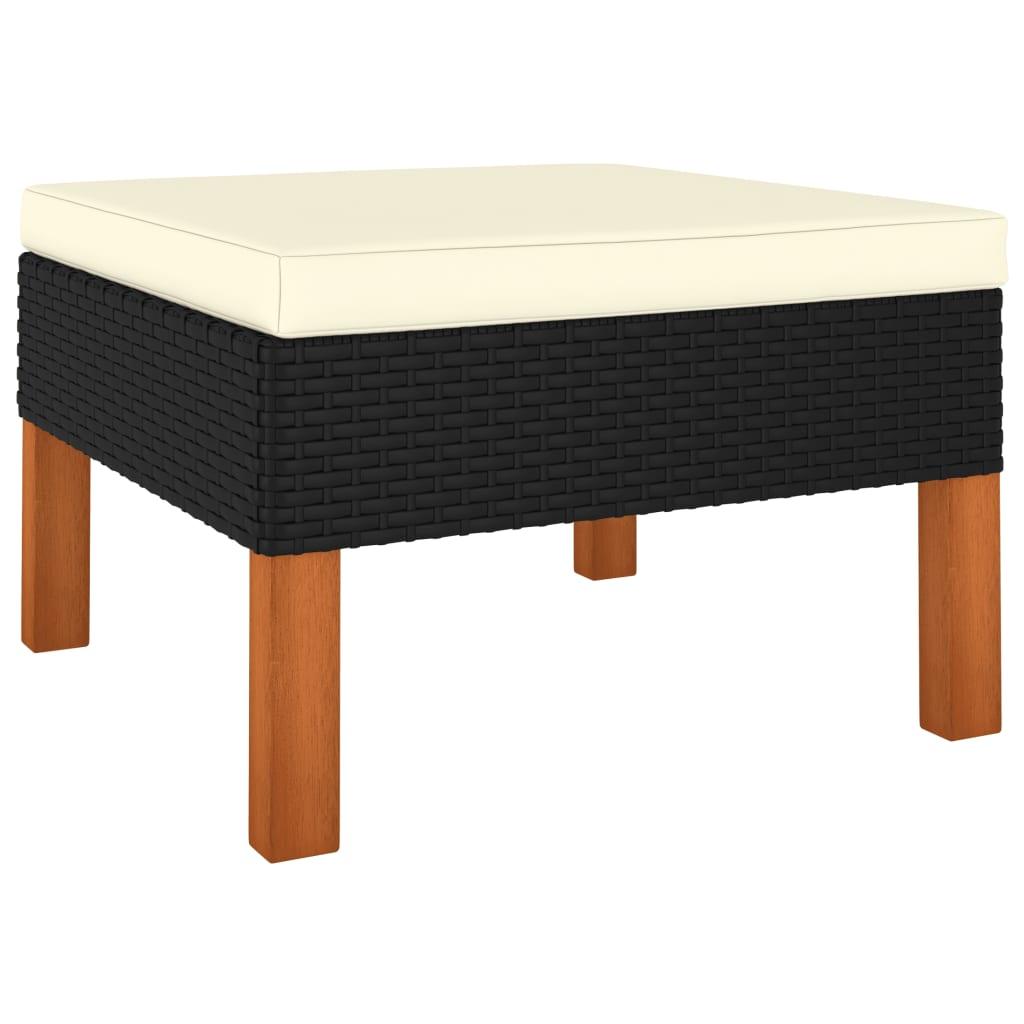 3-tlg. Garten-Lounge-Set Poly Rattan und Eukalyptus Massivholz - Pazzar.ch