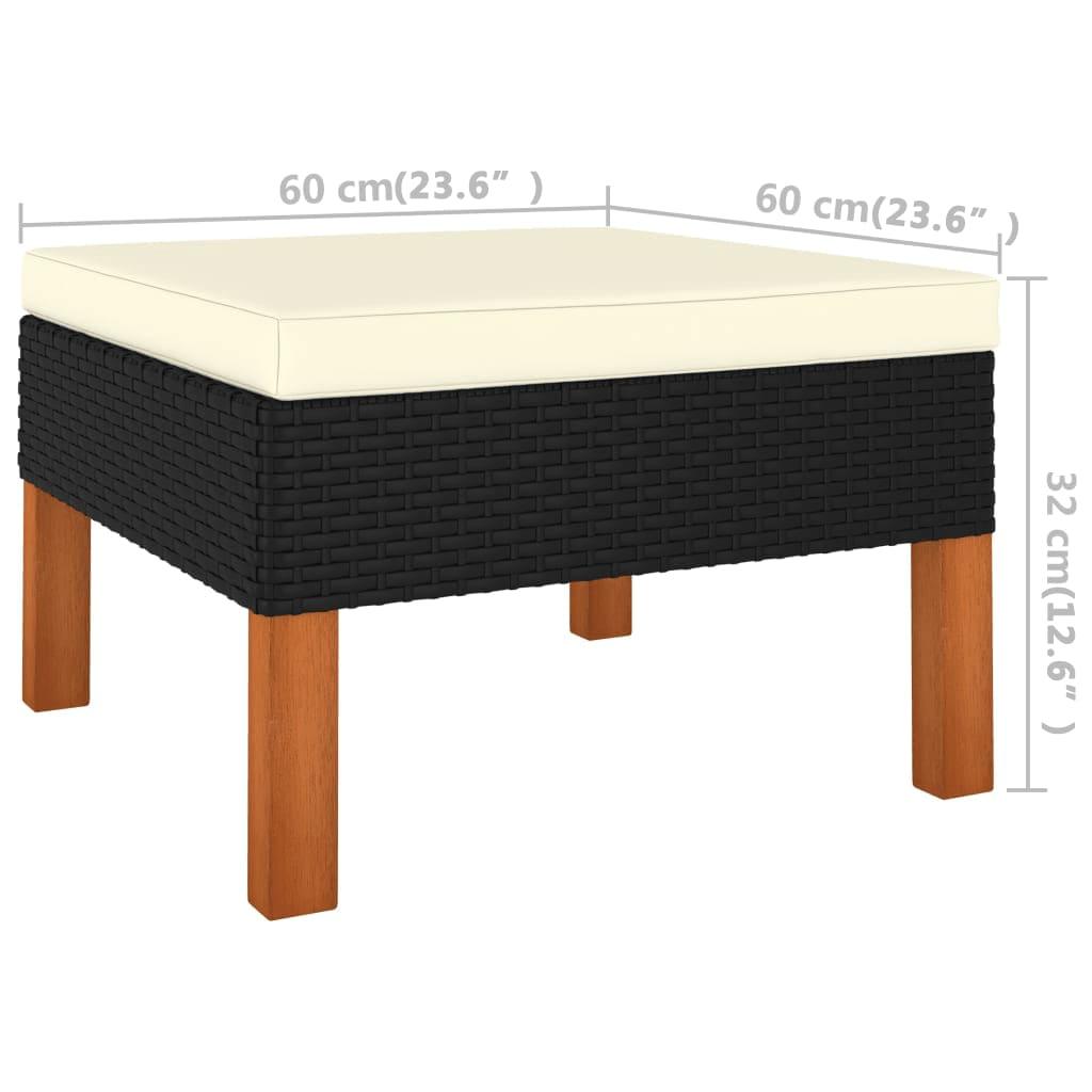 3-tlg. Garten-Lounge-Set Poly Rattan und Eukalyptus Massivholz - Pazzar.ch