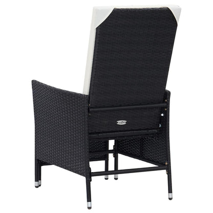 3-tlg. Garten-Lounge-Set mit Auflagen Poly Rattan Schwarz - Pazzar.ch
