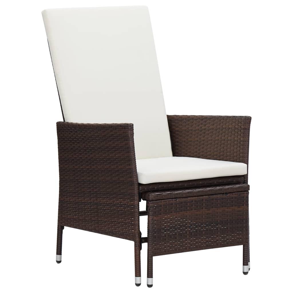 3-tlg. Garten-Lounge-Set mit Auflagen Poly Rattan Braun - Pazzar.ch