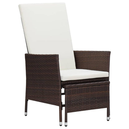 3-tlg. Garten-Lounge-Set mit Auflagen Poly Rattan Braun - Pazzar.ch