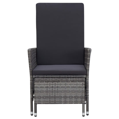 3-tlg. Garten-Lounge-Set mit Kissen Poly Rattan Grau - Pazzar.ch