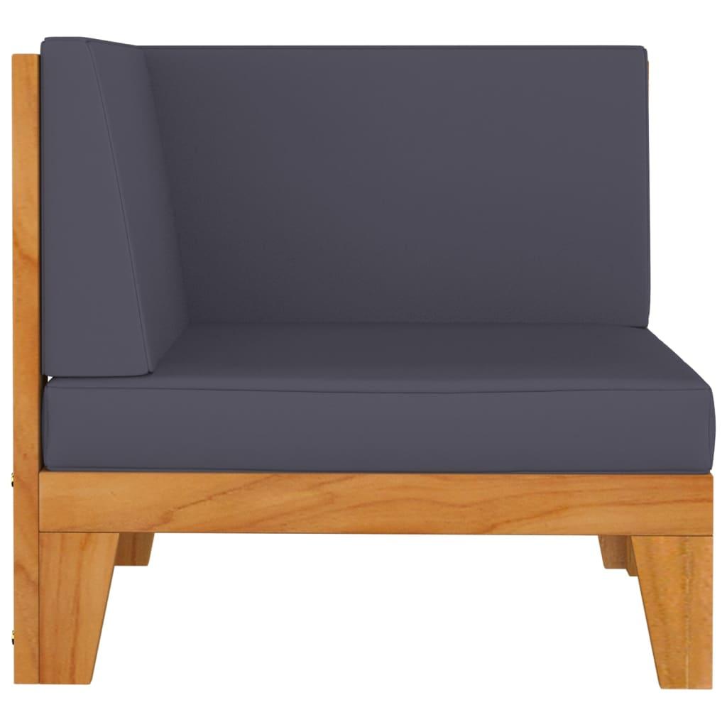 2-Sitzer-Sofa mit Dunkelgrauen Kissen Akazie Massivholz - Pazzar.ch