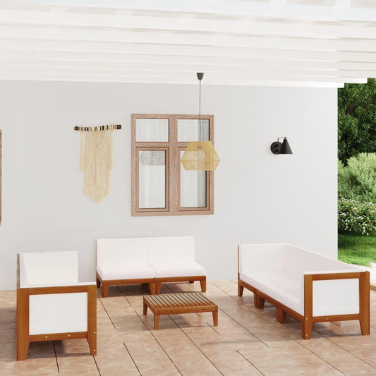 9-tlg. Garten-Lounge-Set mit Kissen Massivholz Akazie - Pazzar.ch