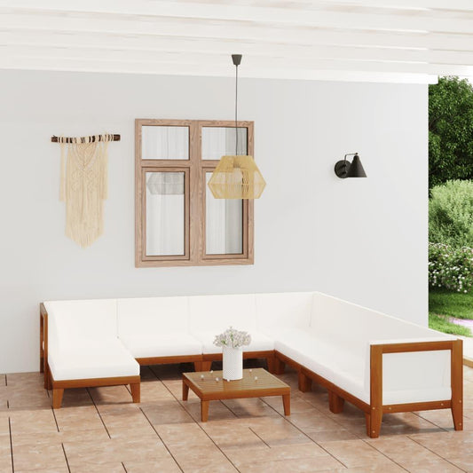 9-tlg. Garten-Lounge-Set mit Kissen Massivholz Akazie - Pazzar.ch