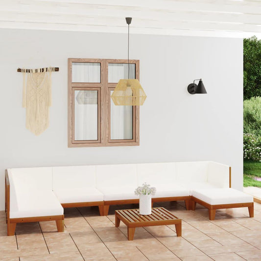 8-tlg. Garten-Lounge-Set mit Kissen Massivholz Akazie - Pazzar.ch
