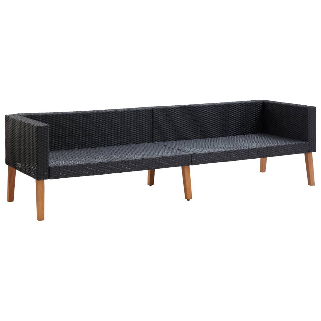 4-tlg. Garten-Lounge-Set mit Auflagen Poly Rattan Schwarz - Pazzar.ch