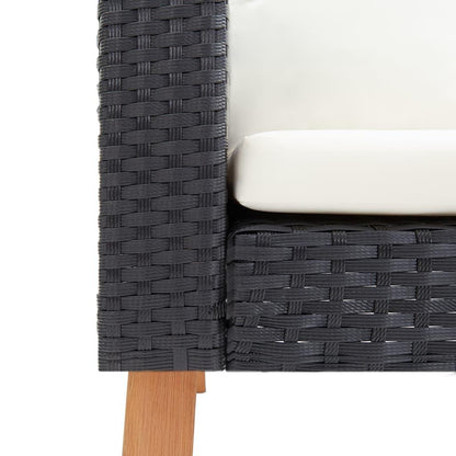 4-tlg. Garten-Lounge-Set mit Auflagen Poly Rattan Schwarz - Pazzar.ch