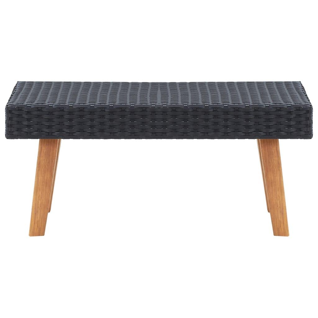 5-tlg. Garten-Lounge-Set mit Auflagen Poly Rattan Schwarz