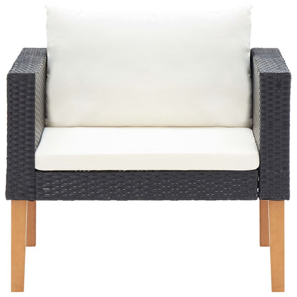 4-tlg. Garten-Lounge-Set mit Auflagen Poly Rattan Schwarz - Pazzar.ch