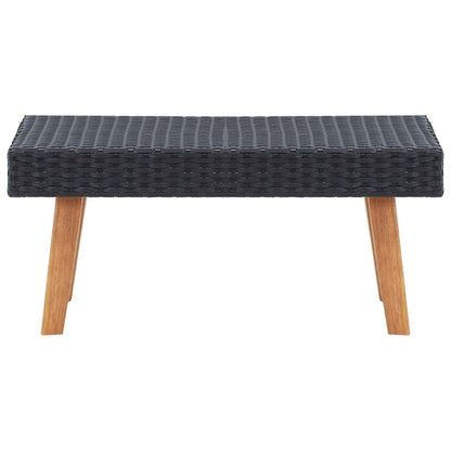 2-tlg. Garten-Lounge-Set mit Kissen Poly Rattan Schwarz - Pazzar.ch