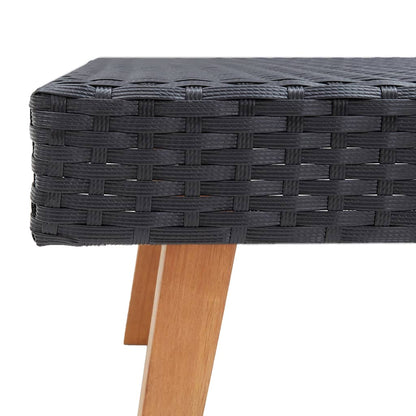 2-tlg. Garten-Lounge-Set mit Kissen Poly Rattan Schwarz - Pazzar.ch