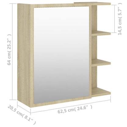 Bad-Spiegelschrank Sonoma-Eiche 62,5x20,5x64 cm Holzwerkstoff - Pazzar.ch