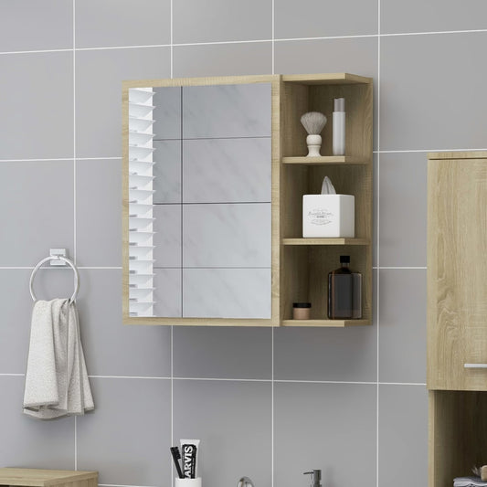 Bad-Spiegelschrank Sonoma-Eiche 62,5x20,5x64 cm Holzwerkstoff - Pazzar.ch