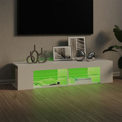 TV-Schrank mit LED-Leuchten Hochglanz-Weiß 135x39x30 cm - Pazzar.ch