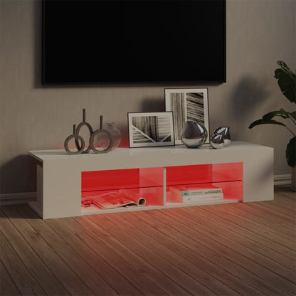 TV-Schrank mit LED-Leuchten Hochglanz-Weiß 135x39x30 cm - Pazzar.ch