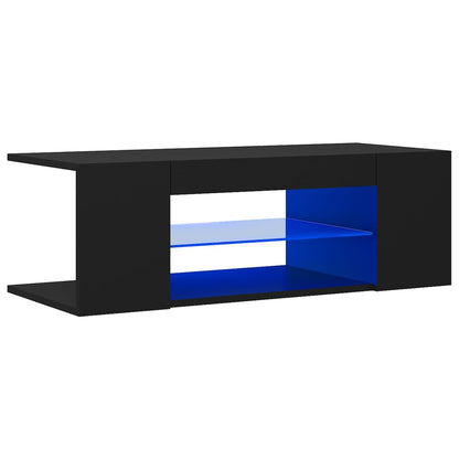 TV-Schrank mit LED-Leuchten Schwarz 90x39x30cm - Pazzar.ch