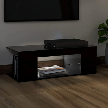 TV-Schrank mit LED-Leuchten Schwarz 90x39x30cm - Pazzar.ch