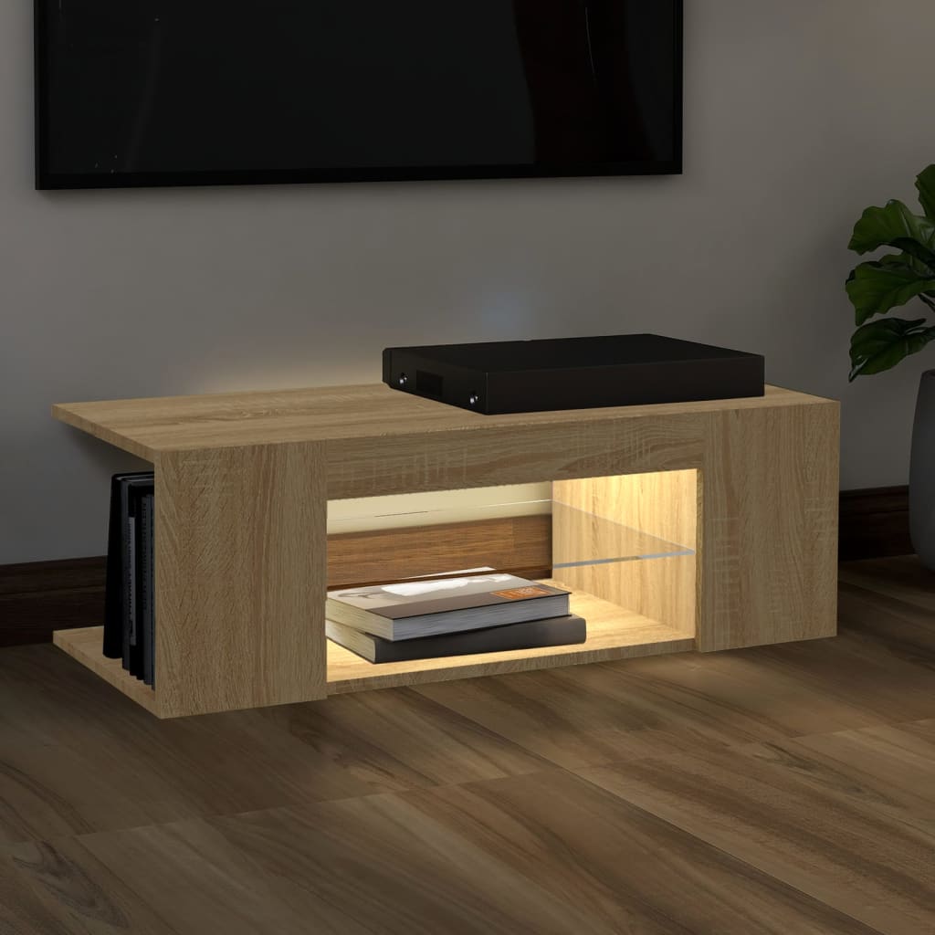 TV-Schrank mit LED-Leuchten Sonoma-Eiche 90x39x30cm - Pazzar.ch