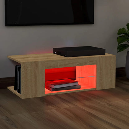 TV-Schrank mit LED-Leuchten Sonoma-Eiche 90x39x30cm - Pazzar.ch