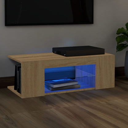 TV-Schrank mit LED-Leuchten Sonoma-Eiche 90x39x30cm - Pazzar.ch