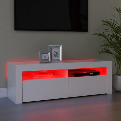 TV-Schrank mit LED-Leuchten Weiß 120x35x40 cm - Pazzar.ch