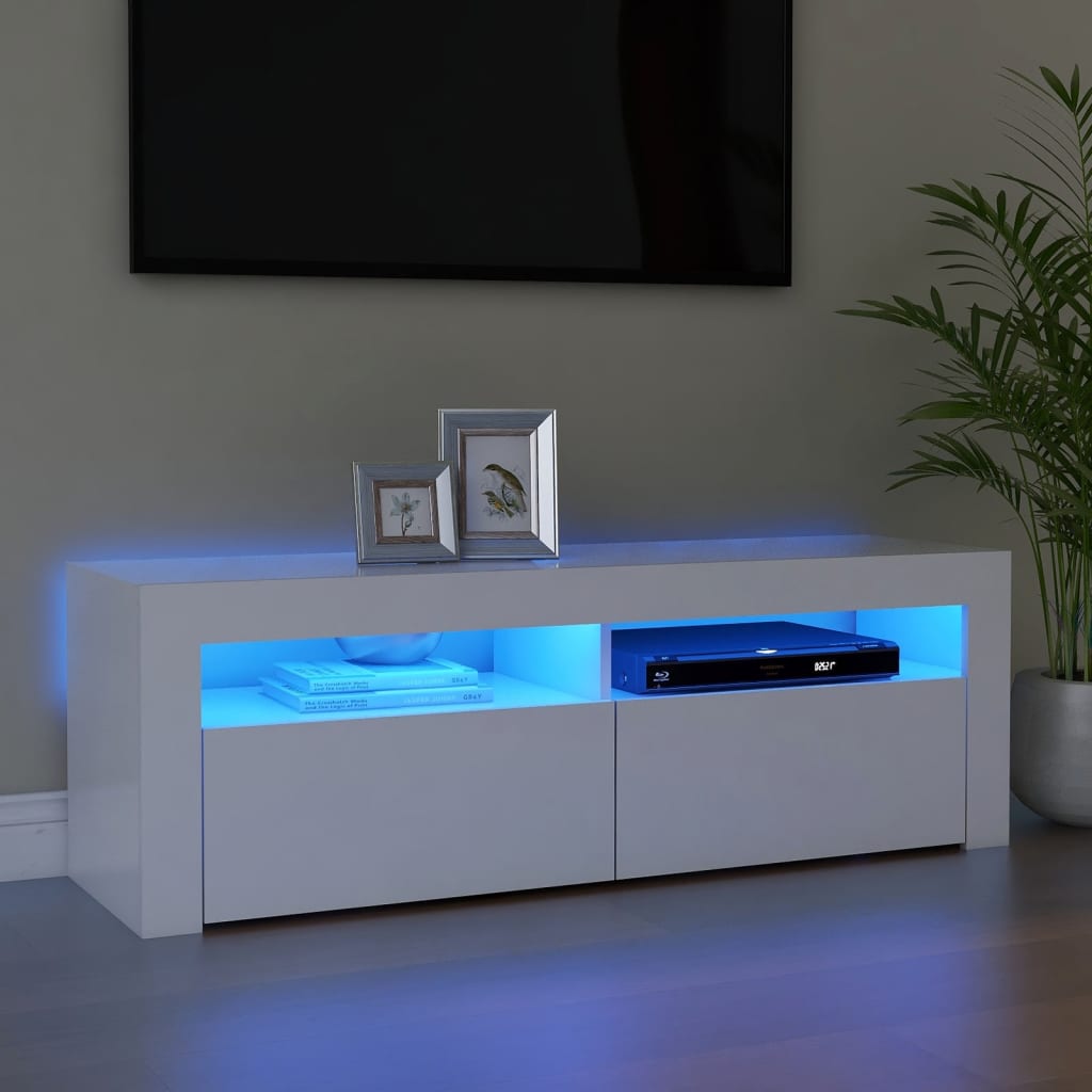 TV-Schrank mit LED-Leuchten Weiß 120x35x40 cm - Pazzar.ch
