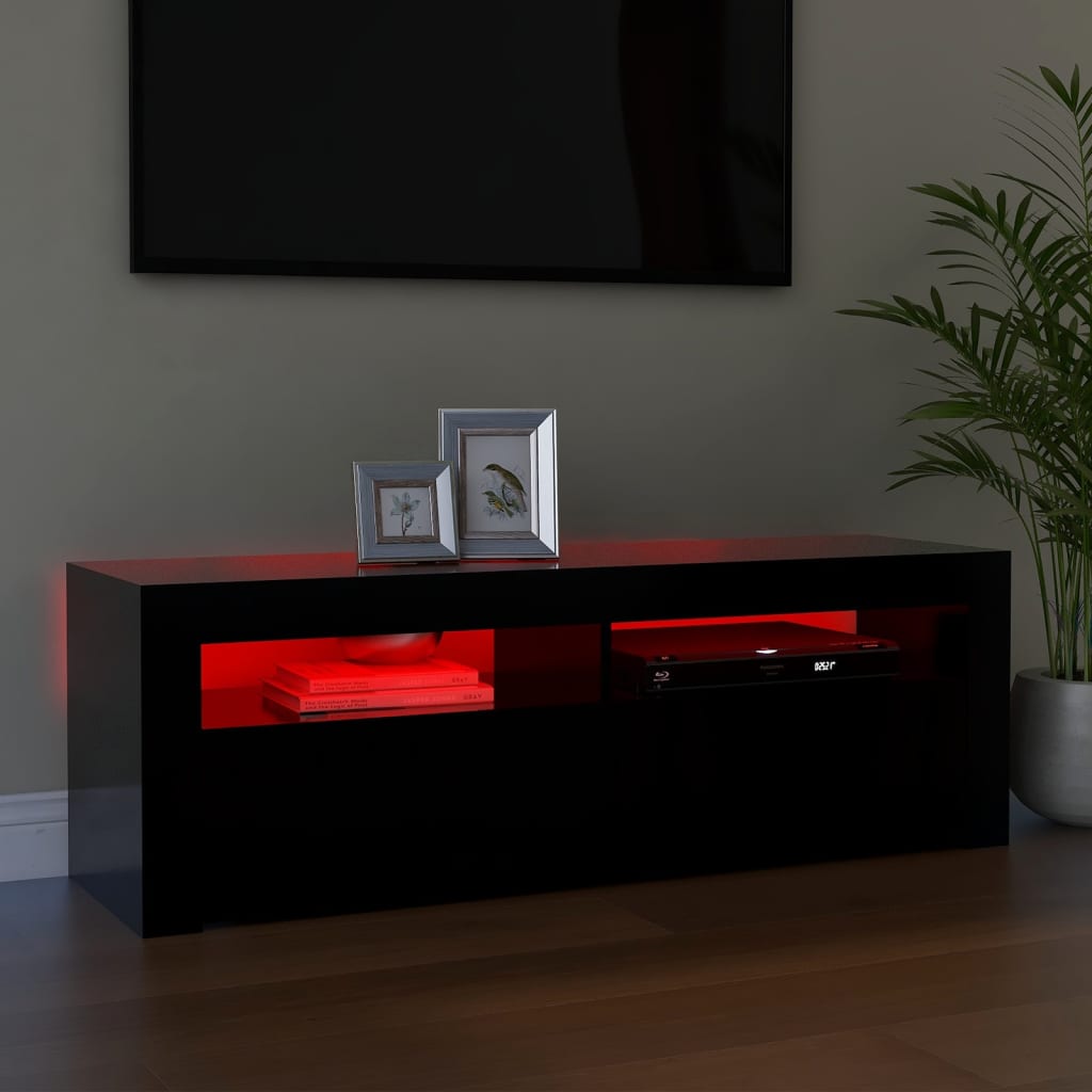 TV-Schrank mit LED-Leuchten Schwarz 120x35x40 cm - Pazzar.ch