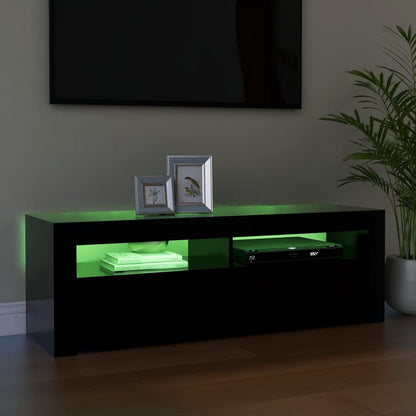 TV-Schrank mit LED-Leuchten Schwarz 120x35x40 cm - Pazzar.ch