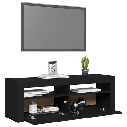 TV-Schrank mit LED-Leuchten Schwarz 120x35x40 cm - Pazzar.ch