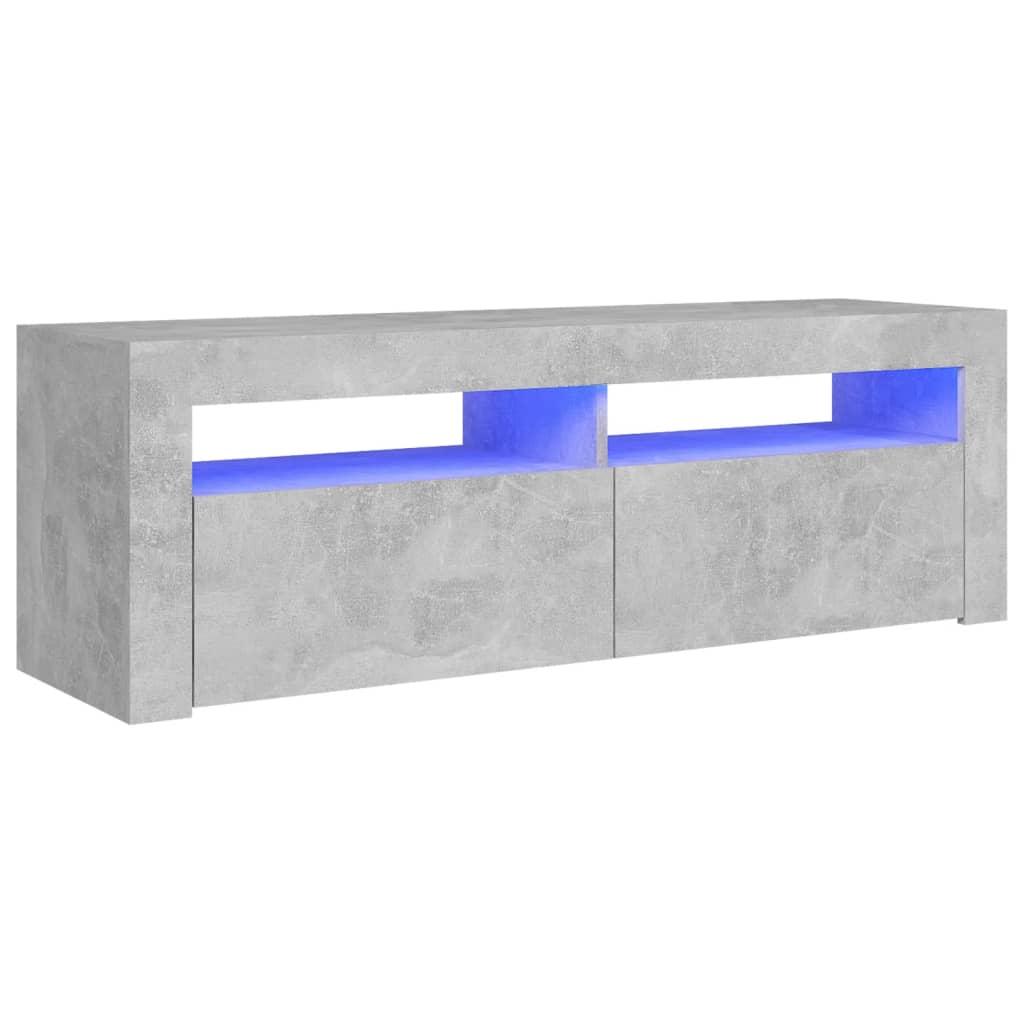 TV-Schrank mit LED-Beleuchtung Betongrau 120x35x40 cm - Pazzar.ch