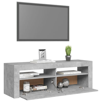TV-Schrank mit LED-Beleuchtung Betongrau 120x35x40 cm - Pazzar.ch