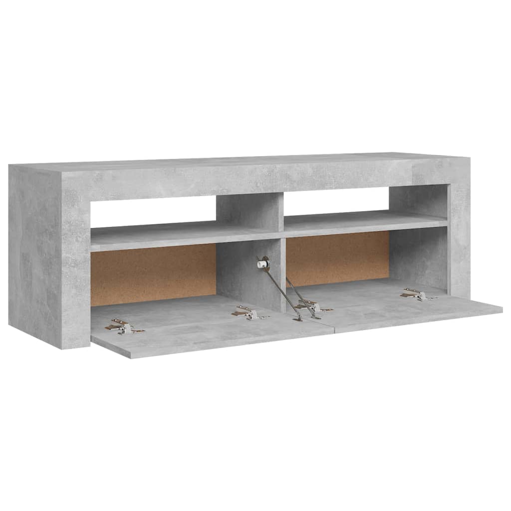 TV-Schrank mit LED-Beleuchtung Betongrau 120x35x40 cm - Pazzar.ch