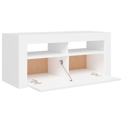 TV-Schrank mit LED-Leuchten Weiß 90x35x40 cm - Pazzar.ch
