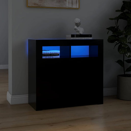 Sideboard mit LED-Leuchten Schwarz 80x35x75 cm - Pazzar.ch