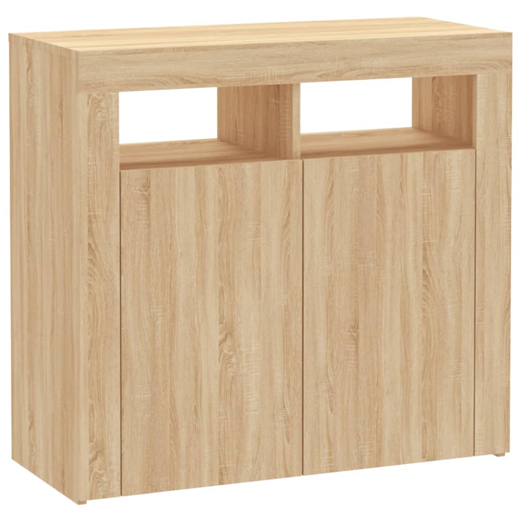 Sideboard mit LED-Leuchten Sonoma-Eiche 80x35x75 cm - Pazzar.ch
