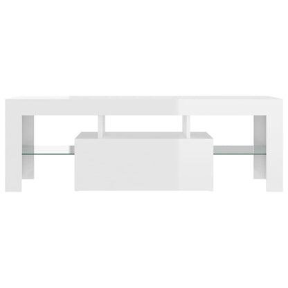 TV-Schrank mit LED-Leuchten Hochglanz-Weiß 120x35x40 cm - Pazzar.ch