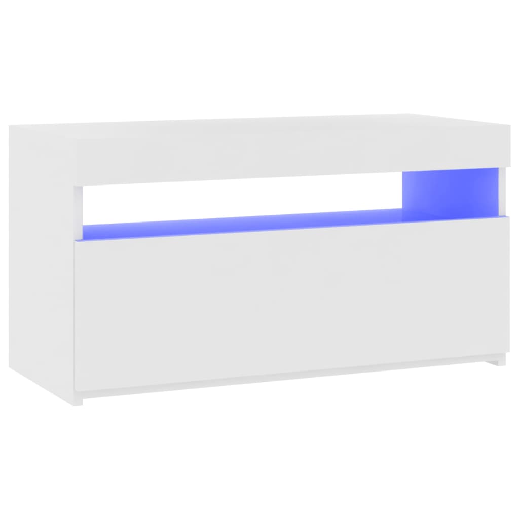 TV-Schrank mit LED-Leuchten Weiß 75x35x40 cm - Pazzar.ch