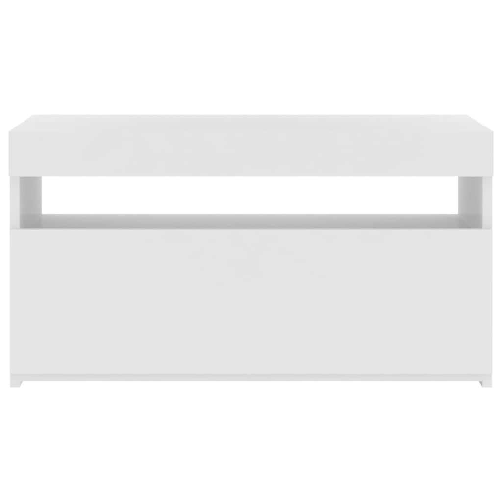 TV-Schrank mit LED-Leuchten Weiß 75x35x40 cm