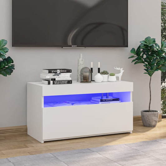 TV-Schrank mit LED-Leuchten Weiß 75x35x40 cm - Pazzar.ch